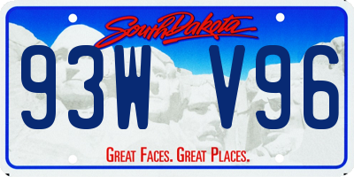 SD license plate 93WV96