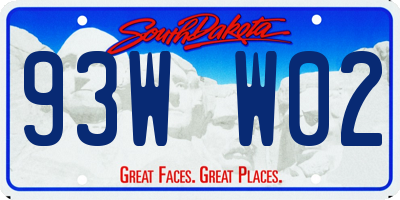 SD license plate 93WW02