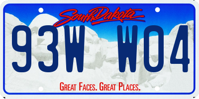 SD license plate 93WW04