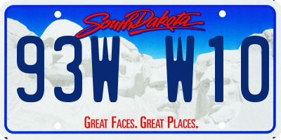 SD license plate 93WW10