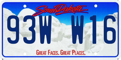 SD license plate 93WW16