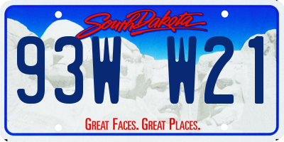 SD license plate 93WW21
