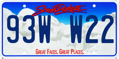 SD license plate 93WW22