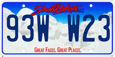 SD license plate 93WW23