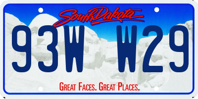 SD license plate 93WW29