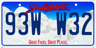 SD license plate 93WW32