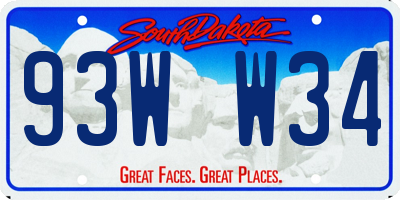 SD license plate 93WW34