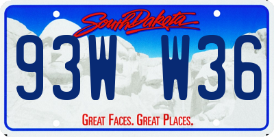 SD license plate 93WW36