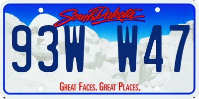 SD license plate 93WW47