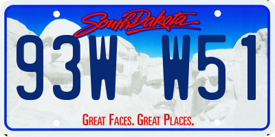 SD license plate 93WW51