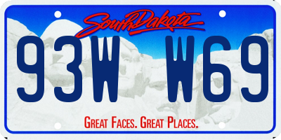 SD license plate 93WW69