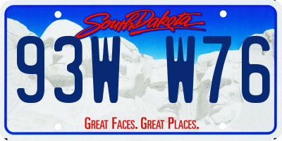SD license plate 93WW76