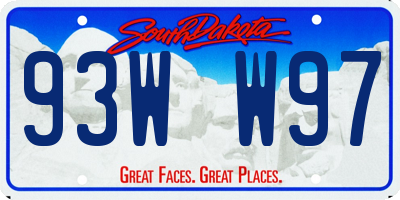 SD license plate 93WW97