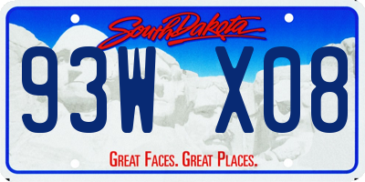 SD license plate 93WX08