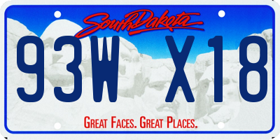 SD license plate 93WX18
