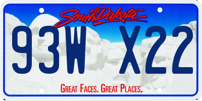 SD license plate 93WX22