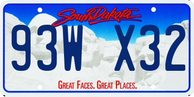 SD license plate 93WX32