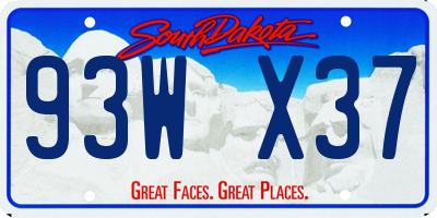 SD license plate 93WX37