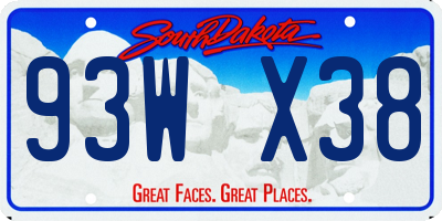 SD license plate 93WX38