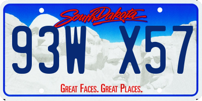 SD license plate 93WX57