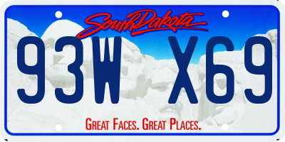 SD license plate 93WX69