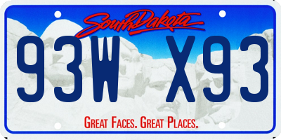 SD license plate 93WX93
