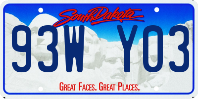 SD license plate 93WY03