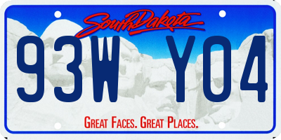 SD license plate 93WY04