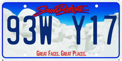 SD license plate 93WY17