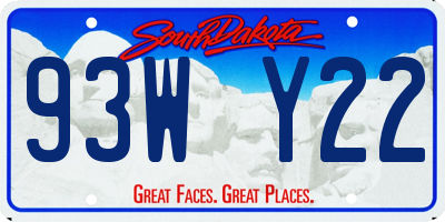 SD license plate 93WY22