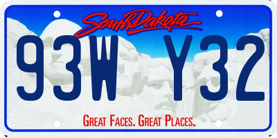 SD license plate 93WY32