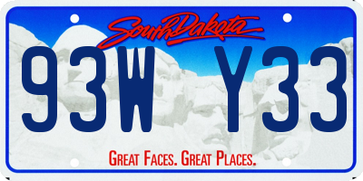 SD license plate 93WY33