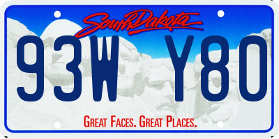 SD license plate 93WY80