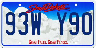 SD license plate 93WY90