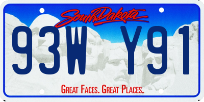 SD license plate 93WY91