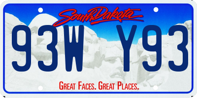SD license plate 93WY93