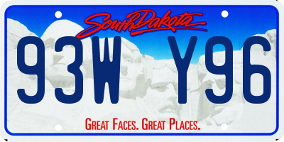 SD license plate 93WY96