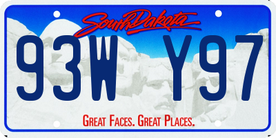 SD license plate 93WY97