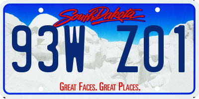 SD license plate 93WZ01