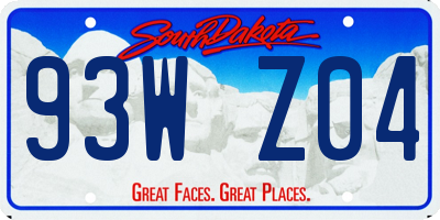 SD license plate 93WZ04