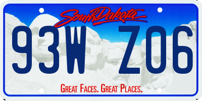 SD license plate 93WZ06