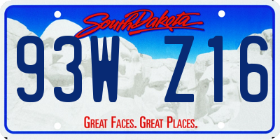 SD license plate 93WZ16