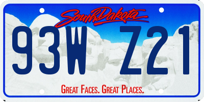 SD license plate 93WZ21