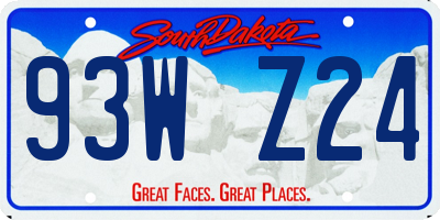 SD license plate 93WZ24