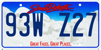SD license plate 93WZ27