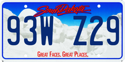SD license plate 93WZ29