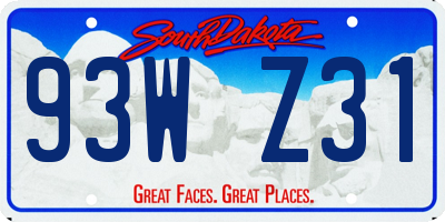 SD license plate 93WZ31