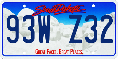 SD license plate 93WZ32
