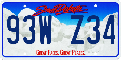 SD license plate 93WZ34