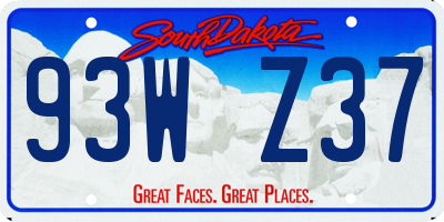 SD license plate 93WZ37